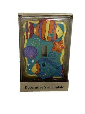 Decorative Light Switchplate Coral Reef Fish Sea Ocean Life Theme Colorful Vtg